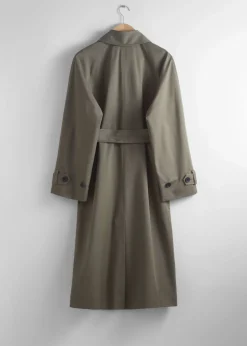 & Other Stories Outerwear | Single-Breasted Trench Coat Khaki