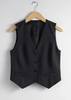 & Other Stories Blazers & Vests | Tops | Single-Breasted Vest Black