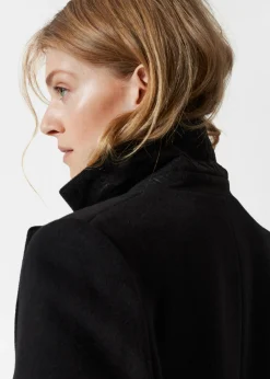 & Other Stories Outerwear | Single-Breasted Wool Coat Black