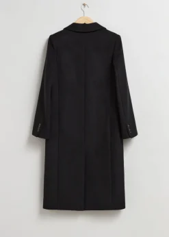& Other Stories Outerwear | Single-Breasted Wool Coat Black