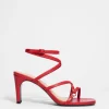 & Other Stories Heels | Sandals | Sleek Leather Sandals Ruby Red
