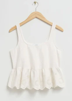 & Other Stories Tops | Sleeveless Broderie Anglaise Top