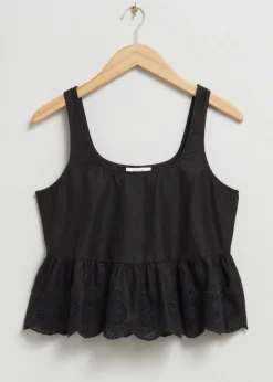 & Other Stories Tops | Sleeveless Broderie Anglaise Top