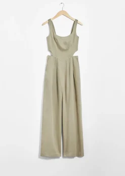 & Other Stories Jumpsuits | Sleeveless Cut-Out Jumpsuit Khaki