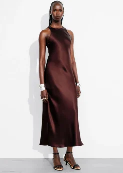 & Other Stories Dresses | Sleeveless Satin Midi Dress