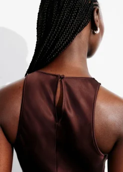 & Other Stories Dresses | Sleeveless Satin Midi Dress