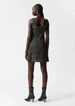 & Other Stories Dresses | Sleeveless Tweed Mini Dress Black Tweed
