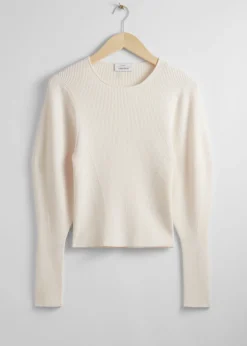 & Other Stories Sweaters & Knits | Slim Rib-Knit Sweater White