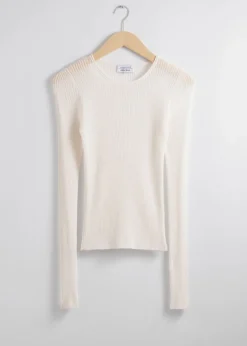 & Other Stories Tops | Sweaters & Knits | Slim Rib-Knit Top White