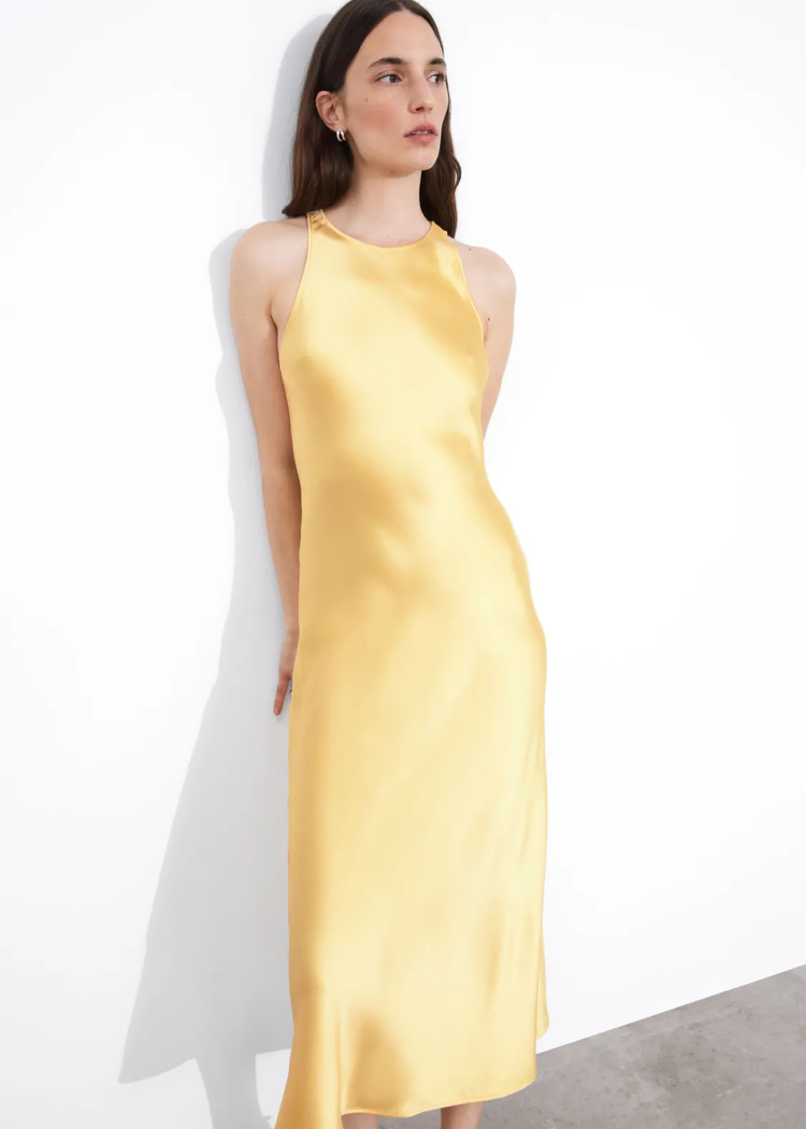 & Other Stories Dresses | Slim Satin Midi Dress
