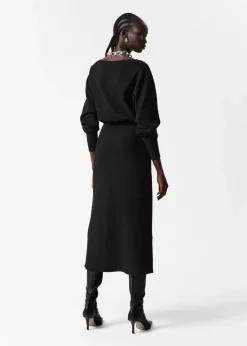 & Other Stories Dresses | Sweaters & Knits | Slit-Detailed Midi Dress Black