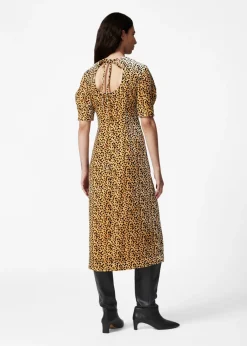 & Other Stories Dresses | Slit-Detailed Velvet Midi Dress Animal Print