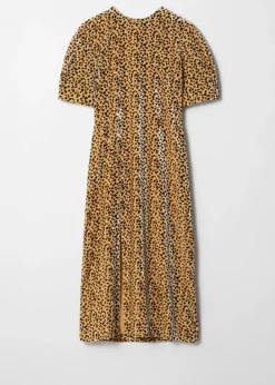 & Other Stories Dresses | Slit-Detailed Velvet Midi Dress Animal Print