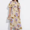 & Other Stories Dresses | Smocked Asymmetric Midi Dress Lilac Florals