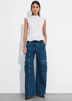 & Other Stories Tops | Smocked Peplum Top
