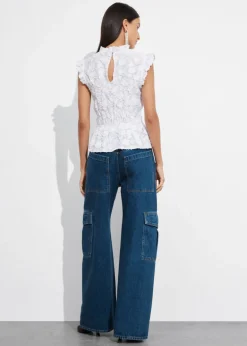 & Other Stories Tops | Smocked Peplum Top