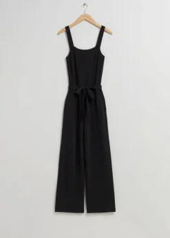 & Other Stories Jumpsuits | Pants | Square-Neck Jumpsuit Black