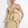 & Other Stories Tops | Strappy Bustier Frill Top Beige