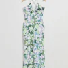 & Other Stories Dresses | Strappy Cut-Out Midi Dress Lilac Floral Print