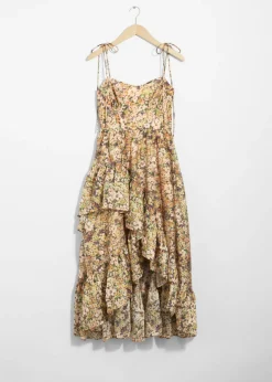 & Other Stories Dresses | Strappy Ruffled Midi Dress