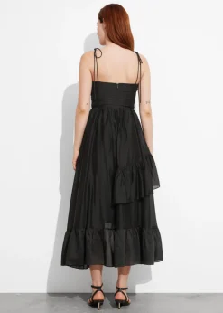 & Other Stories Dresses | Strappy Ruffled Midi Dress