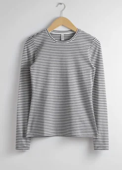 & Other Stories Tops | Striped Glitter Top