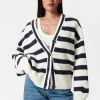 & Other Stories Sweaters & Knits | Striped Knit Cardigan Navy/White