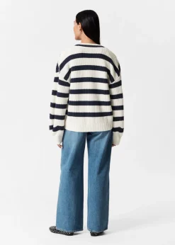 & Other Stories Sweaters & Knits | Striped Knit Cardigan Navy/White