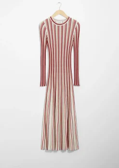 & Other Stories Dresses | Sweaters & Knits | Striped Midi Dress Red Stripes