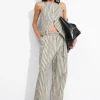 & Other Stories Sets & Suits | Pants | Striped Tailored Trousers Beige/Black Stripes