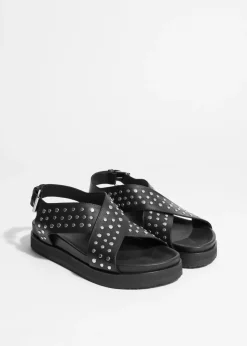 & Other Stories Sandals | Studded Leather Sandals Black