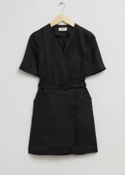 & Other Stories Dresses | Tailored Linen Belted Mini Dress