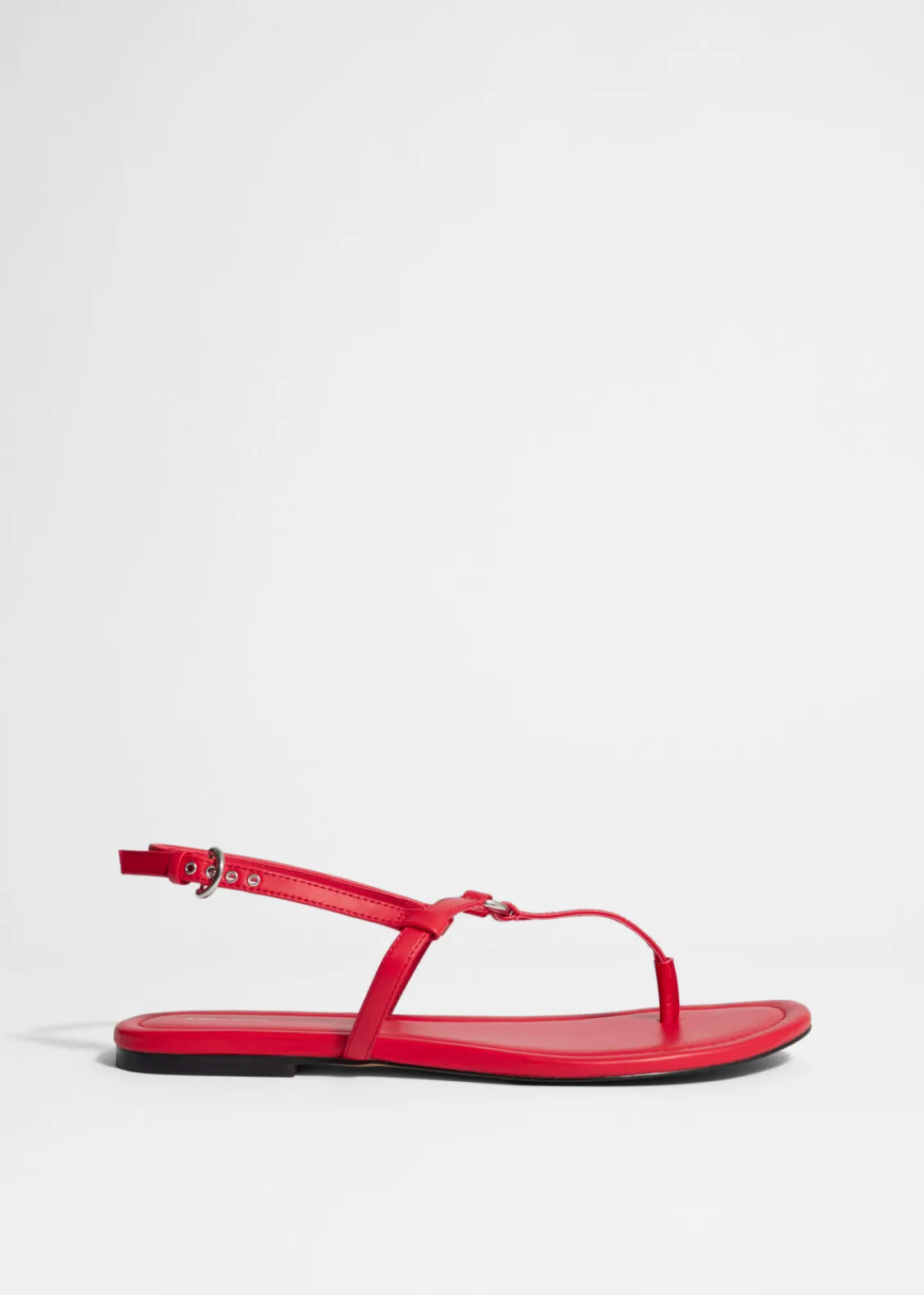 & Other Stories Sandals | T-bar Leather Sandals Red