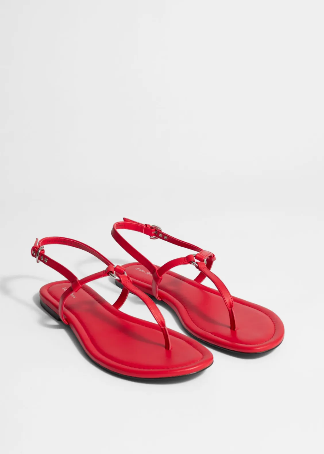 & Other Stories Sandals | T-bar Leather Sandals Red