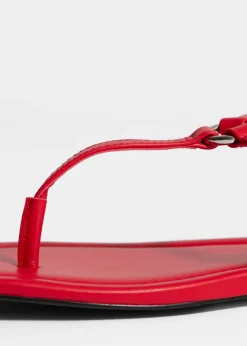 & Other Stories Sandals | T-bar Leather Sandals Red