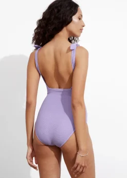 & Other Stories Swimwear | Textured Bow Tie Swimsuit