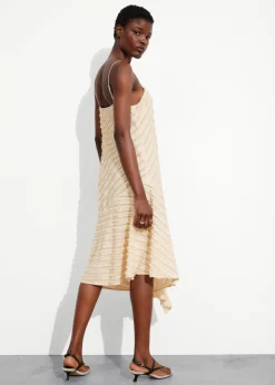& Other Stories Dresses | Textured Strappy Midi Dress Cream