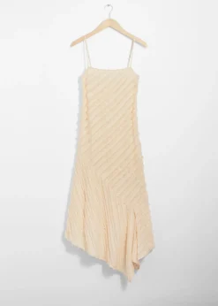 & Other Stories Dresses | Textured Strappy Midi Dress Cream