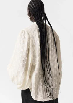 & Other Stories Blouses & Shirts | Textured Voluminous Sleeve Blouse White