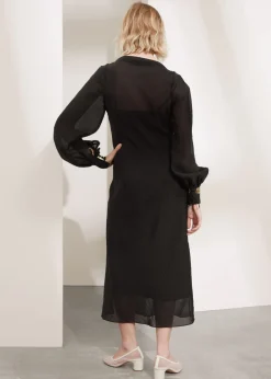 & Other Stories Dresses | Tie-Cuff Midi Dress Black