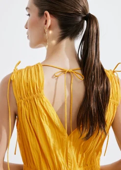 & Other Stories Dresses | Tie-Detailed Midi Dress Yellow