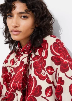 & Other Stories Dresses | Tie-Neck Mini Dress Red Florals