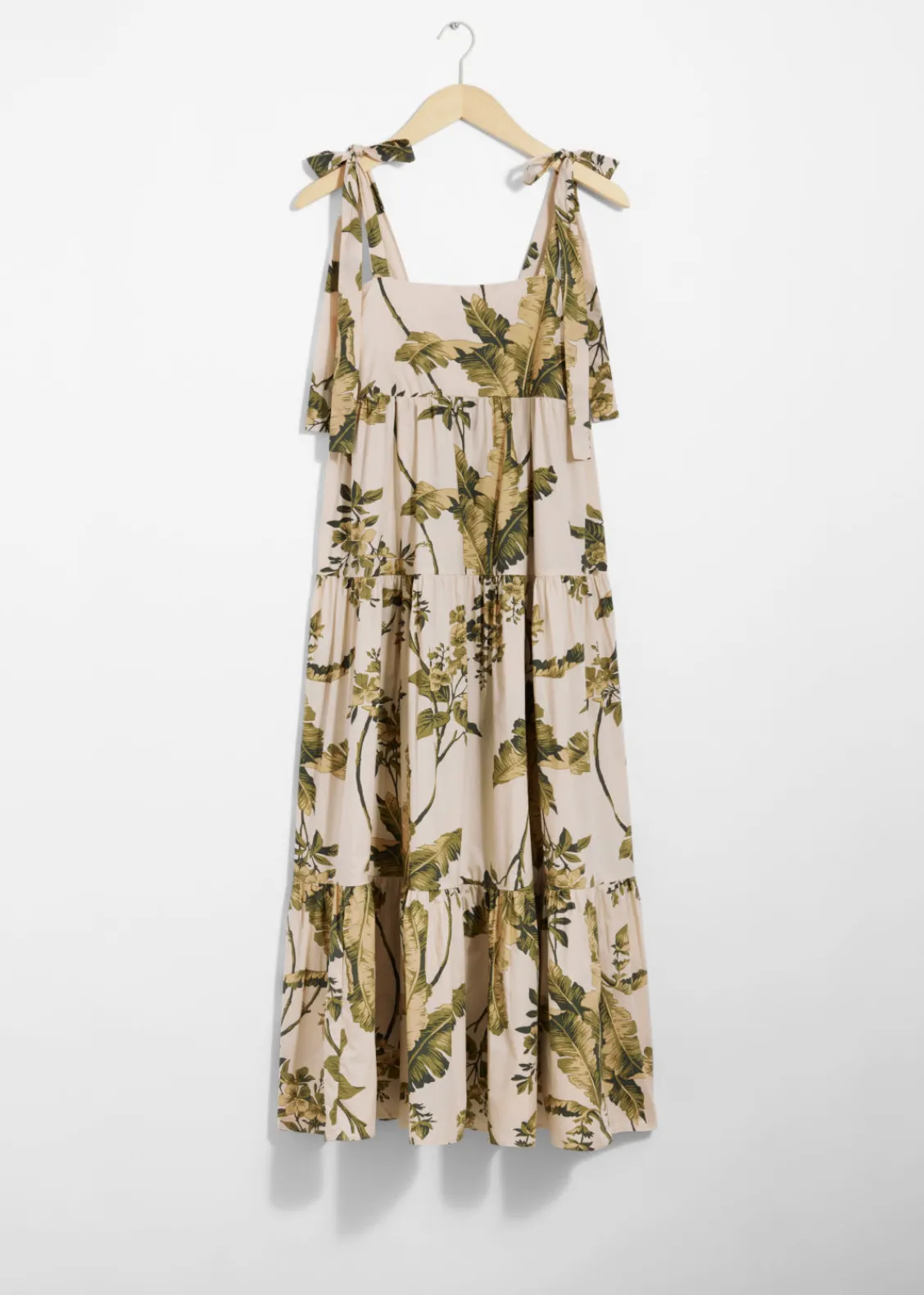 & Other Stories Dresses | Tiered Tie-Strap Midi Dress