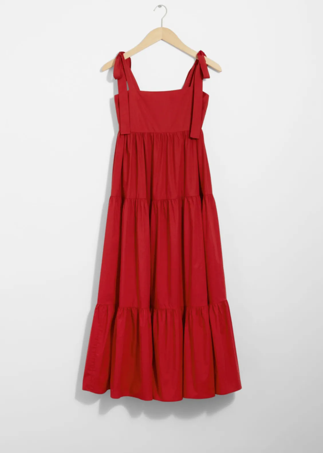 & Other Stories Dresses | Tiered Tie-Strap Midi Dress