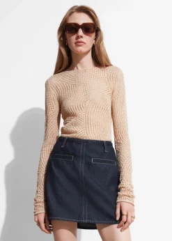 & Other Stories Sets & Suits | Skirts | Topstitched Denim Mini Skirt Dark Blue