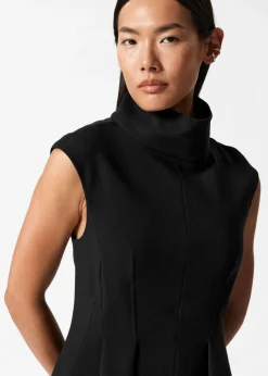 & Other Stories Dresses | Turtleneck Pleated Mini Dress Black