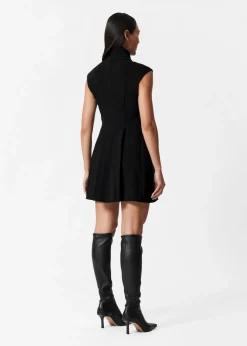 & Other Stories Dresses | Turtleneck Pleated Mini Dress Black