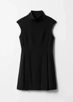 & Other Stories Dresses | Turtleneck Pleated Mini Dress Black