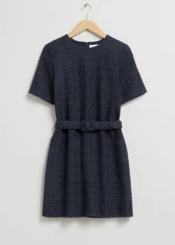 & Other Stories Dresses | Tweed Belted Mini Dress