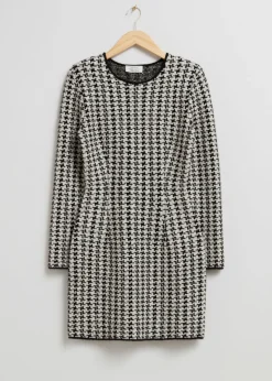 & Other Stories Dresses | Sweaters & Knits | Tweed Mini Dress Black/White Houndstooth